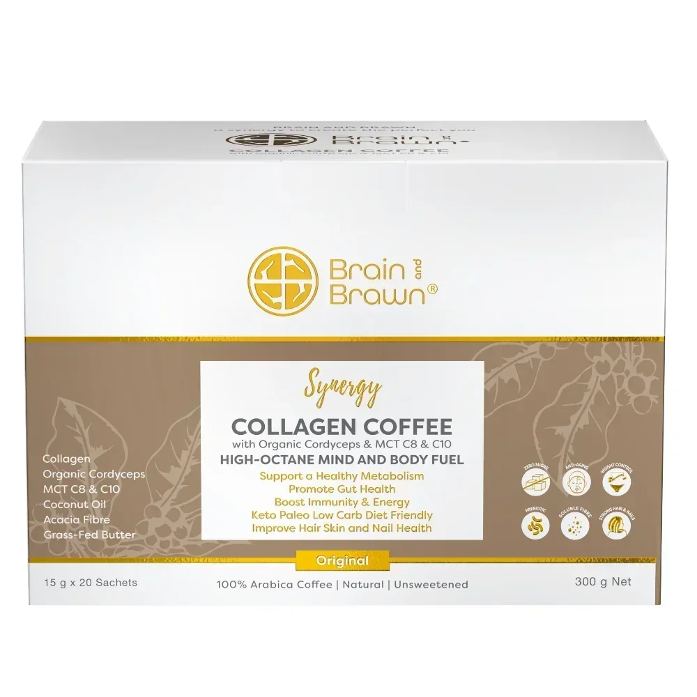 Packaging Brain and Brawn Synergy Collagen Coffee