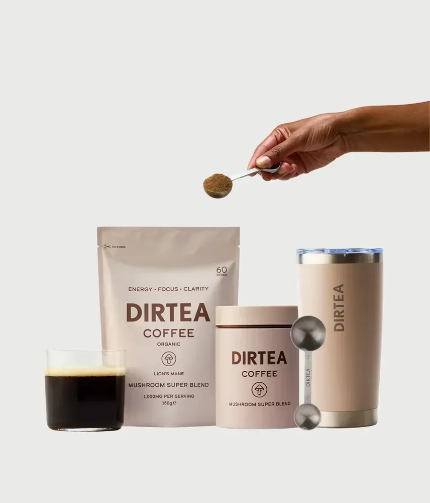 Packaging DIRTEA Mushroom Coffee
