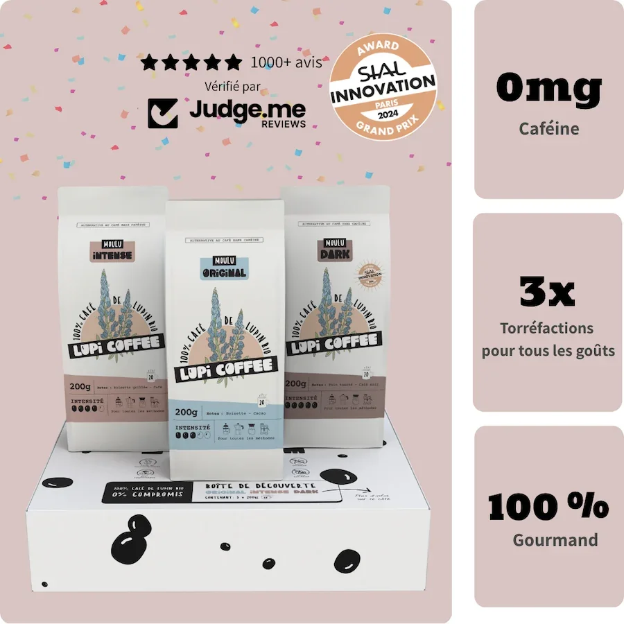 Packaging Lupi Coffee Café de lupin bio