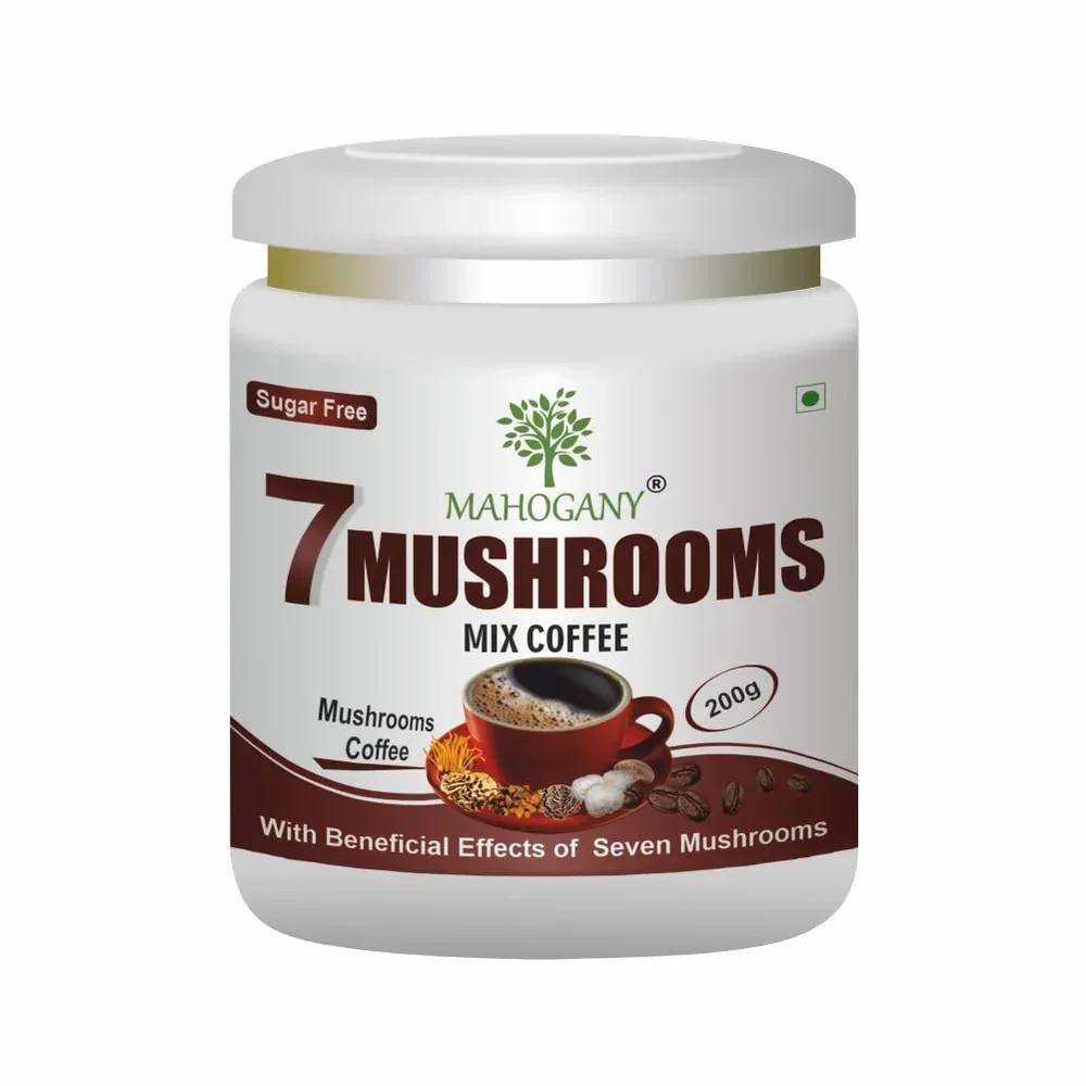 Packaging Mahogany Organics 7 Mushrooms Mix Coffee