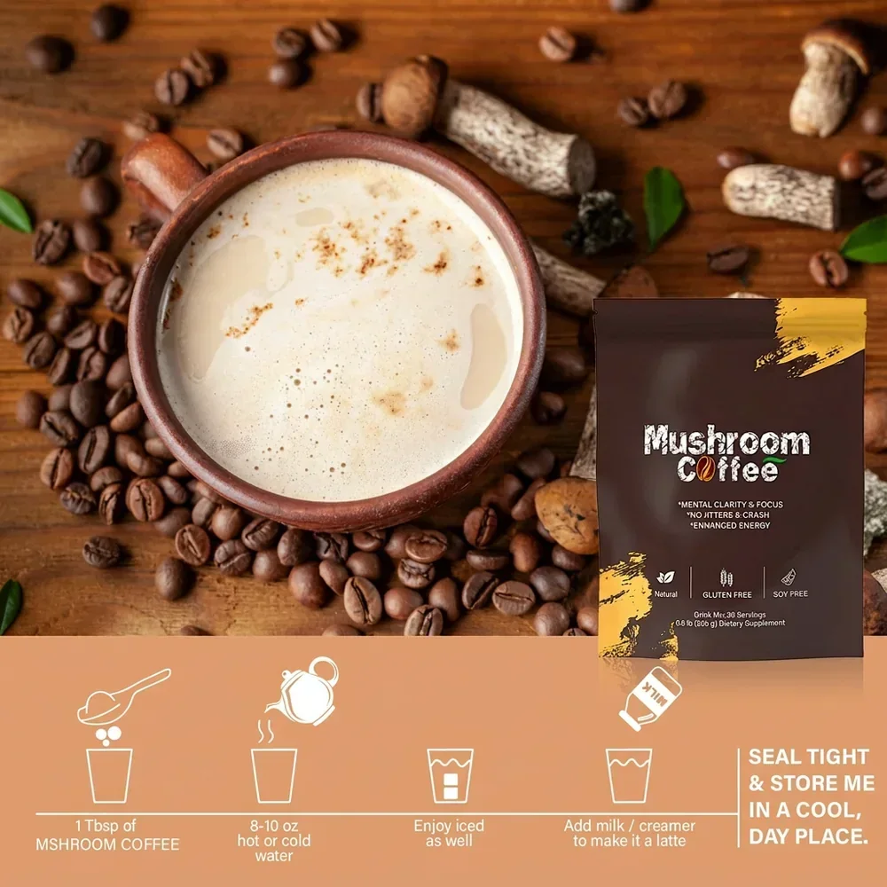 Packaging Mushroom Coffee Spain Mushroom Coffee