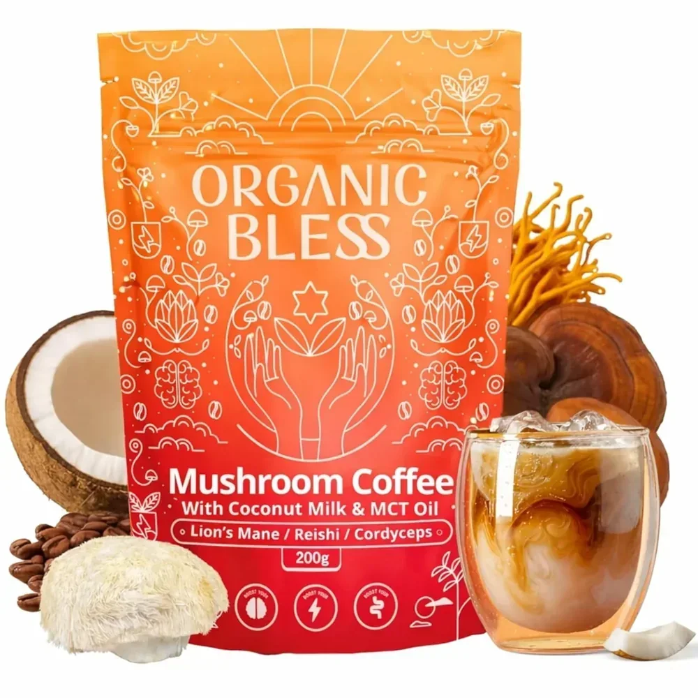 Packaging Organic Bless Mushroom Coffee