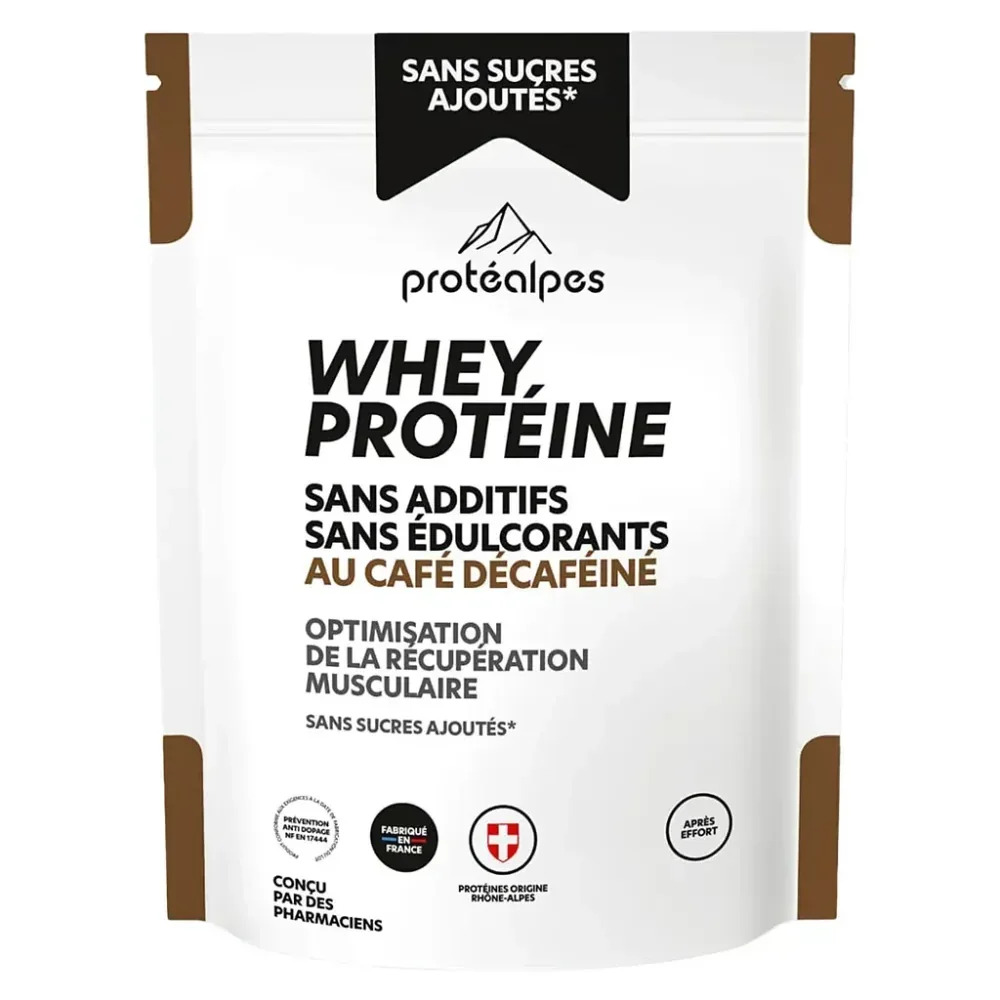 Packaging ProtéAlpes Whey Café sans sucres ajoutés