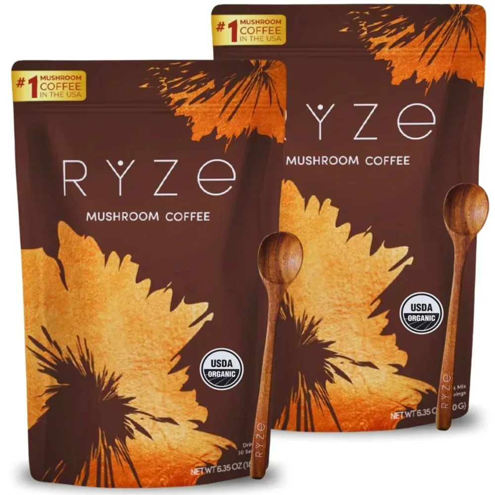 Packaging RYZE Mushroom Coffee