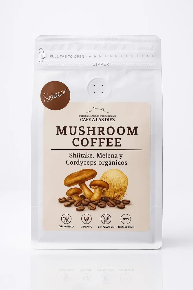 Packaging Setacor Café funcional con hongos medicinales